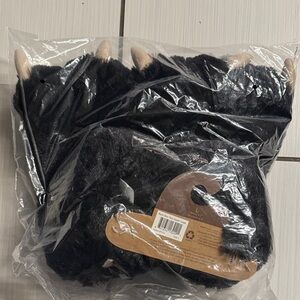 Lazy One Black Bear Paw Slippers
